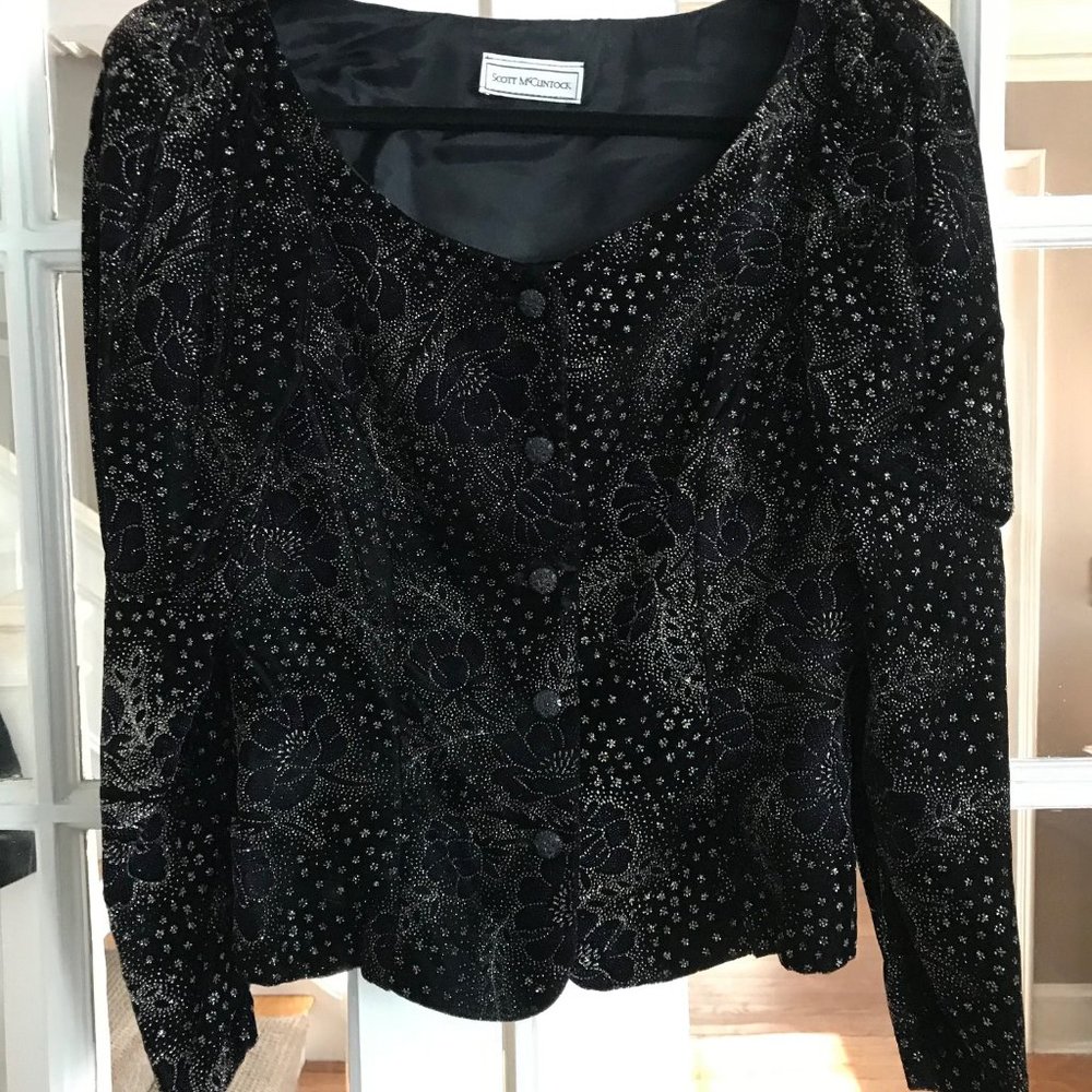 Scott McClintock black velvet top